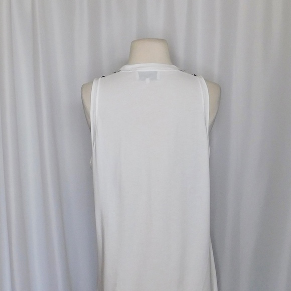 3. 1 PHILLIP LIM Scribble Stitch Embroidered Tank White Black Sleeveless Small - Picture 11 of 16